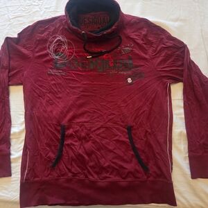 Desigual Burgundy Thin Sweatshirt with Embroidery